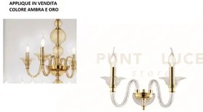 Applique tebe 2 luci ambra e oro attacco e14 l.35cm