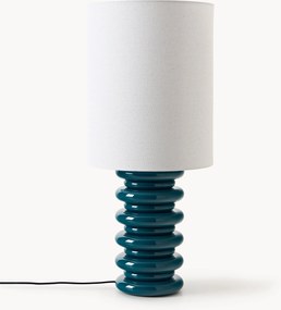 Grande lampada da tavolo con base in legno Nicolas