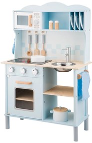 Cucina moderna in legno - blu chiara