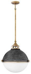 Lampadario Contemporaneo Fletcher Acciaio Zinco Antico Ottone 3 Luci E27