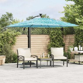 Ombrellone Giardino Con Palo İn Acciaio Blu 246x246x230 Cm /