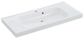 Lavabo integrale a incasso bacino al centro rettangolare Remix L 106 x H 14 x P 49 cm in porcellana bianco