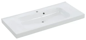 Lavabo integrale rettangolare vasca centrale Remix L 106 x H 14 x P 49 cm in porcellana bianco