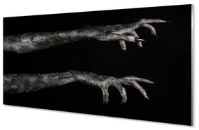 Pannello paraschizzi cucina Sfondo nero mani sporche 100x50 cm