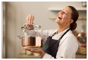 Pentola in acciaio inox e rame con coperchio incluso adatta all'induzione 3 l – Blomsterbergs