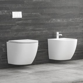 Kamalu - Sanitari sospesi senza brida colore bianco lucido | MIL-BL