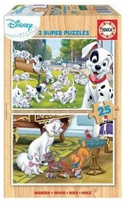 Set di 2 Puzzle Disney Dalmatians + Aristochats 25 Pezzi