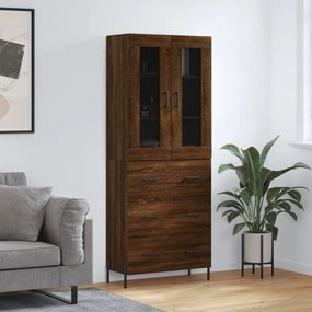 Credenza Rovere Marrone 69,5x34x180 Cm İn Legno Multistrato /