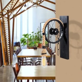 Lampada da parete EREBOS 1xE27/40W/230V nero/marrone