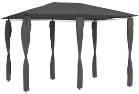 Gazebo Con Montanti Rivestiti 3x4x2,6 M Antracite 160 G/m² /