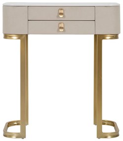 Tavolo consolle beige/dorato con piano effetto marmo 40x70 cm Beauty – Mauro Ferretti