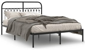 Giroletto Con Testiera İn Metallo Nero 140x200 Cm /