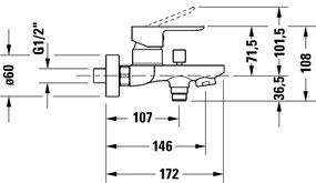Duravit DC5230001010 - Miscelatore per vasca D-CODE cromo lucido