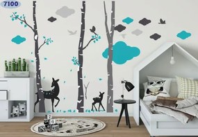 Adesivo murale blu per bambini - cervo 115 x 240 cm