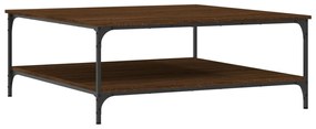 Tavolino salotto rovere marrone 100x100x40 cm legno multistrato