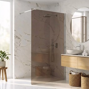 Parete doccia Rea Flexi Brown / Chrome 120