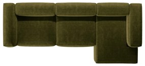 Divano angolare verde (con penisola a destra/con chaise lounge) con rivestimento in velluto a coste Bergamo – Cosmopolitan Design