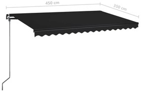 Tenda da Sole Retrattile Manuale LED 450x350 cm Antracite