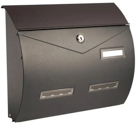 Cassetta postale ALUBOX  BUSTA formato rivista in acciaio grigio antracite opaco L 37.5 x P 10.2 x H 31.5 cm
