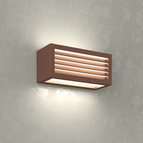 Applique Line Design E27 Mattone Ruggine Corten IP65 Antiabbagliamento Base E27