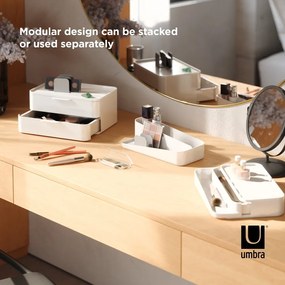 Organizer da bagno in plastica bianca per cosmetici Glam - Umbra