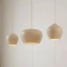 Lucande lampada a sospensione Malisa, beige, a 3 luci, metallo, 90 cm