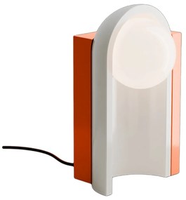 Lampada Da Scrivania Decò Cléo Ceramica Arancio Volpe E Crema 1 Luce E27