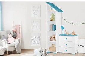 Armadietto PABIS 87x83 cm bianco/blu