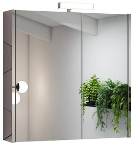 Specchio Contenitore Con Illuminazione Akira bianco L 71.5 x H 70 x P 15.5 cm