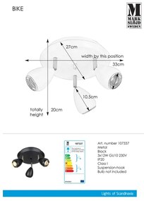 Markslöjd 107337 - Luce Spot BIKE 3xGU10/12W/230V