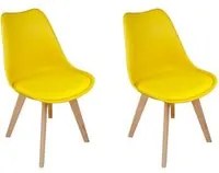 Sedia in plastica con piede in legno mod. Mia (2 pz.) Colore: Giallo SD16MIPL