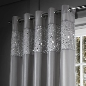 Tende in set grigie in microsatinato 2 pz 168x137 cm Glitzy Sequin – Catherine Lansfield