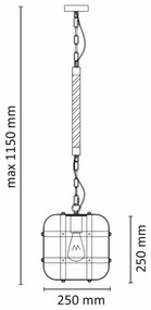 Lampadario su fune KLATKA 1xE27/10W/230V