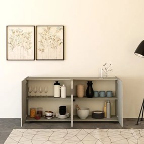 Madia in legno Grigio ROJAS a 4 ante con inserto in vetro Fumč 172 cm