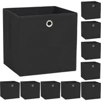 Contenitori 10 pz in Tessuto non Tessuto 32x32x32 cm Nero 245746