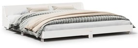 Letto Senza Materasso Bianco 180x200 Cm Legno Massello Di Pino /