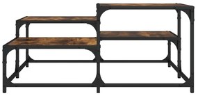 Tavolino salotto rovere fumo 87,5x87,5x40 cm legno multistrato
