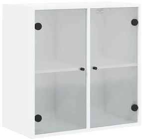 Mobile a muro con ante in vetro bianco 68x37x68,5 cm