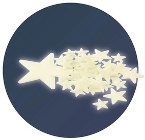 Pezzi in plastica fosforescenti con adesivo - stelle