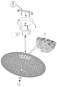 Eglo 95284 - Lampada da soffitto CLEMENTE 2xE27/60W/230V