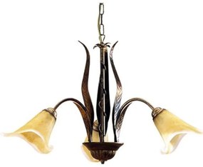 Lampadario Rustico Lampadario Rustico Alga 3x E14 marrone paralume marrone 3x E14