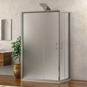 Kamalu - Box doccia 3 lati 70x130x70 vetro opaco apertura doppio scorrevole KF1000