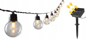 Catena luminosa decorativa solare a LED 20xLED/8 funzioni 500 mAh 7,6 m IP67 bianco caldo