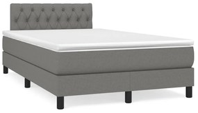 Giroletto A Molle Con Materasso Grigio Scuro 120x190cm Tessuto /