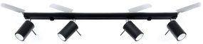 Plafoniera da Soffitto in Acciaio 4xGU10 RING 4L Orientabile Nera