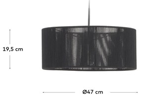 Kave Home - Paralume Cantia in cotone finitura nera Ã˜ 47 cm