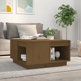Tavolino Da Salotto Ambra 60x61x32,5 Cm Legno Massello Di Pino /