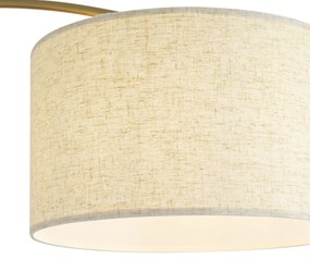 Lampada ad arco moderna ottone con paralume beige - Vinossa