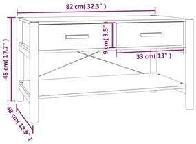 Tavolino da Salotto 82x48x45 cm in Legno Multistrato