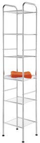 Scaffale Da Bagno Salvaspazio 170 Cm Sei Ripiani Feridras Cromo Lucido